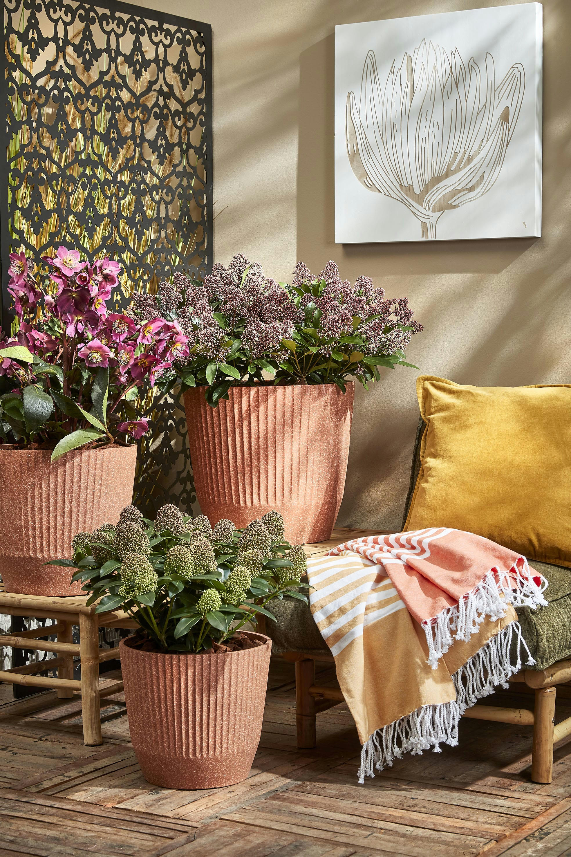 CHARME - Coussin en velours ocre 50x50