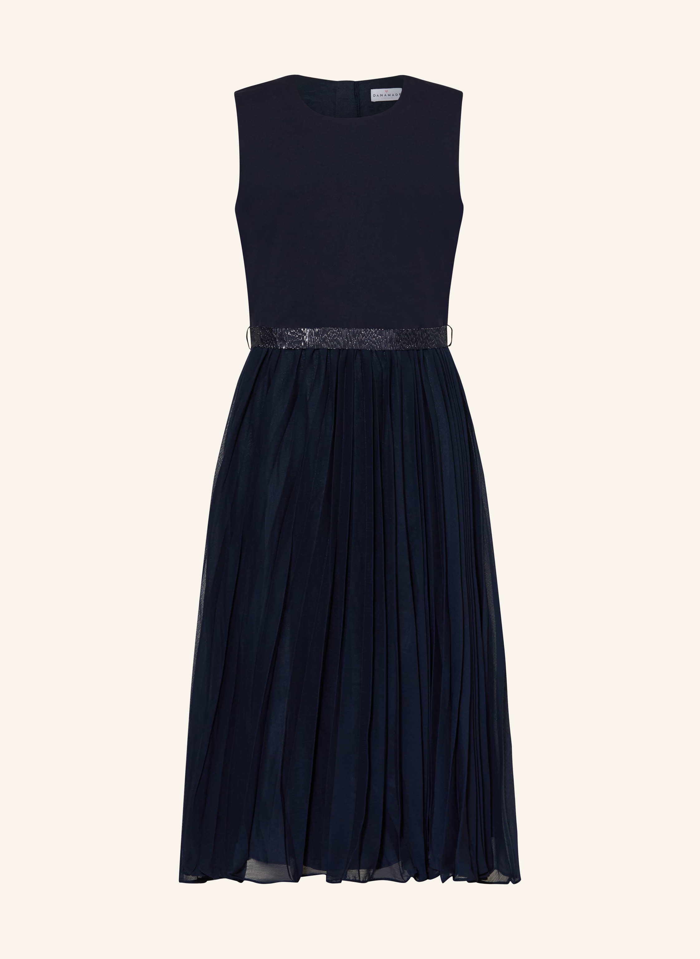 DANAMADE Cocktailkleid mit Plissees und Glitzergarn