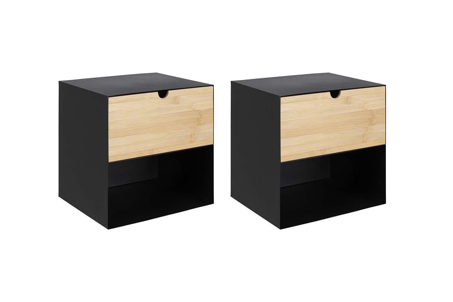 ALOFT - Lot de 2 tables de chevet suspendues noires
