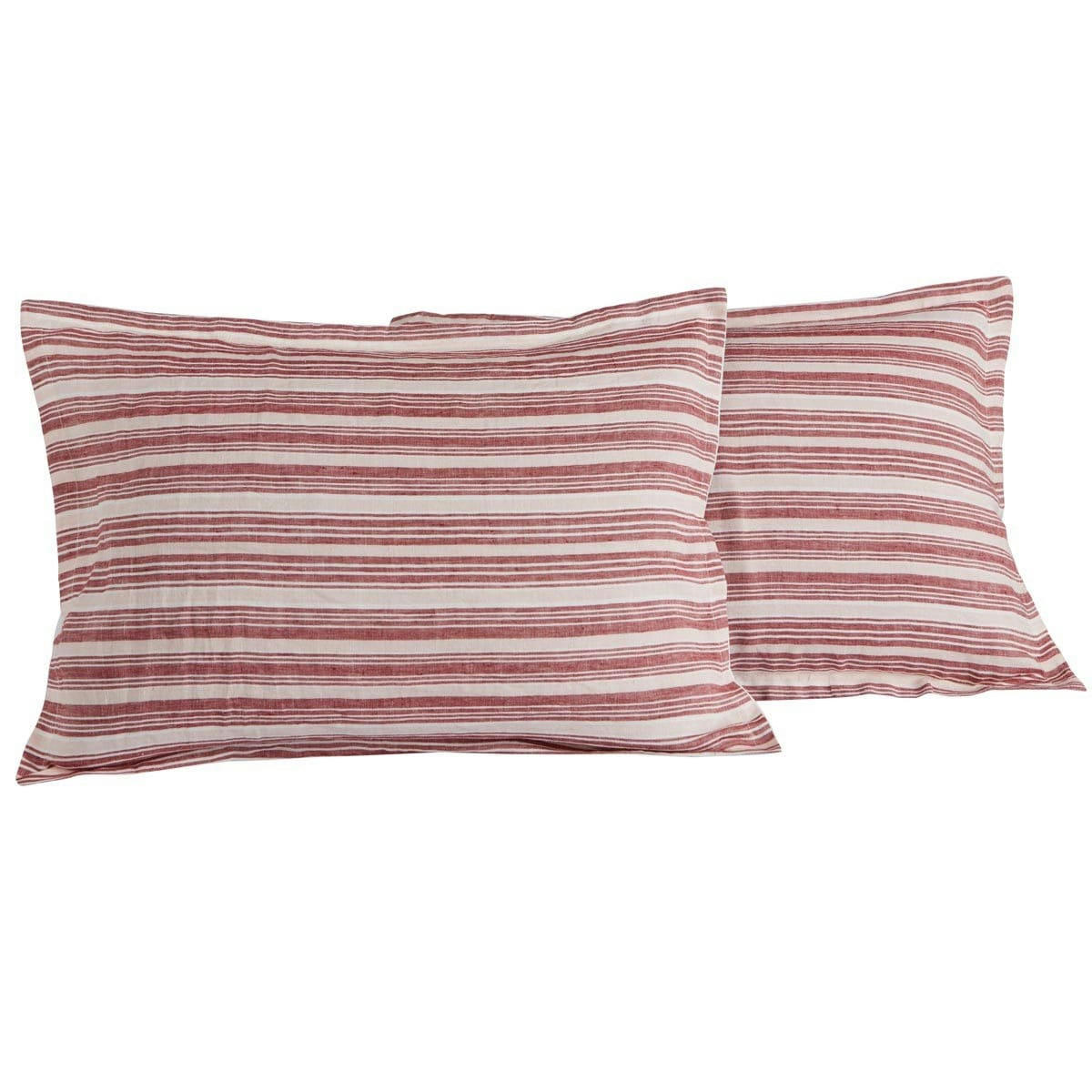 TEKSADA GRAPHIC - 2 taies d'oreiller en lin lavé/coton Cardinal 50x70 cm