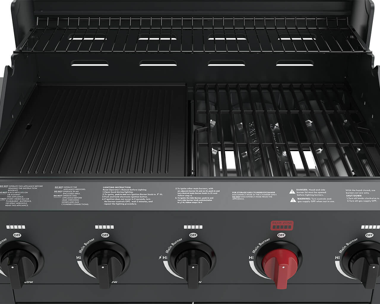 Split Grill & Hotplate Cooking Area