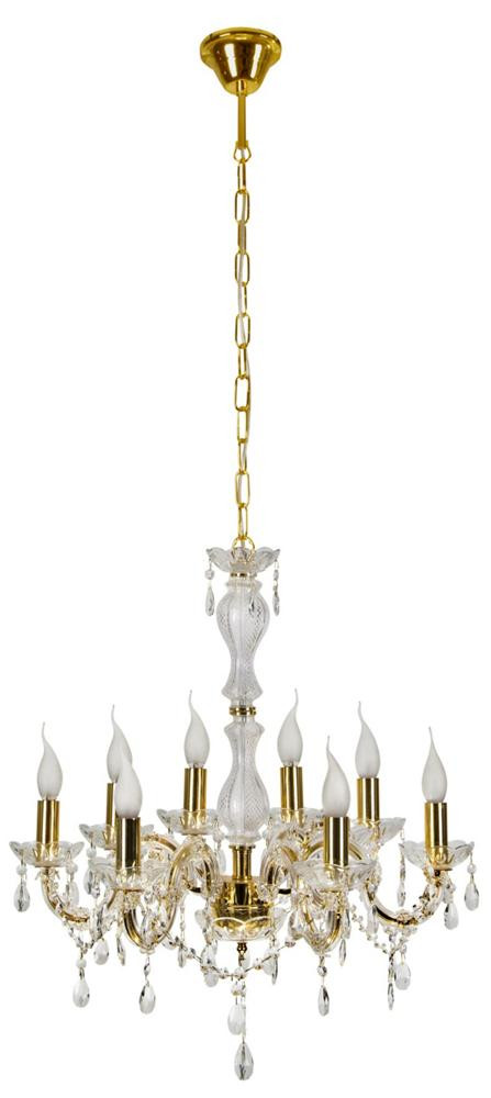 Żyrandol złoty MARIA 8xE14x40W wym:130x62x62 Candellux