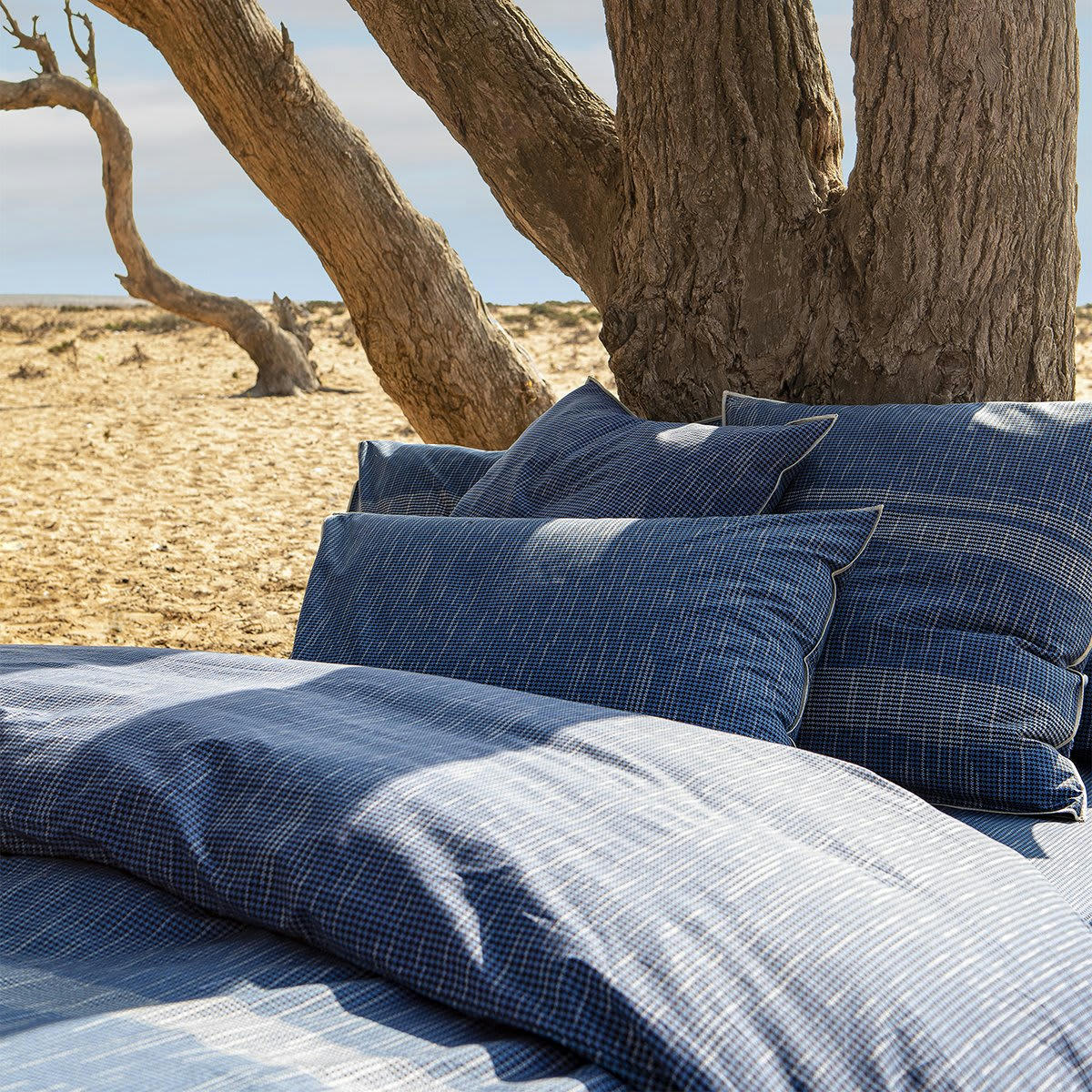 BATIK - Housse de couette coton biologique bleu foncé 260x240 cm