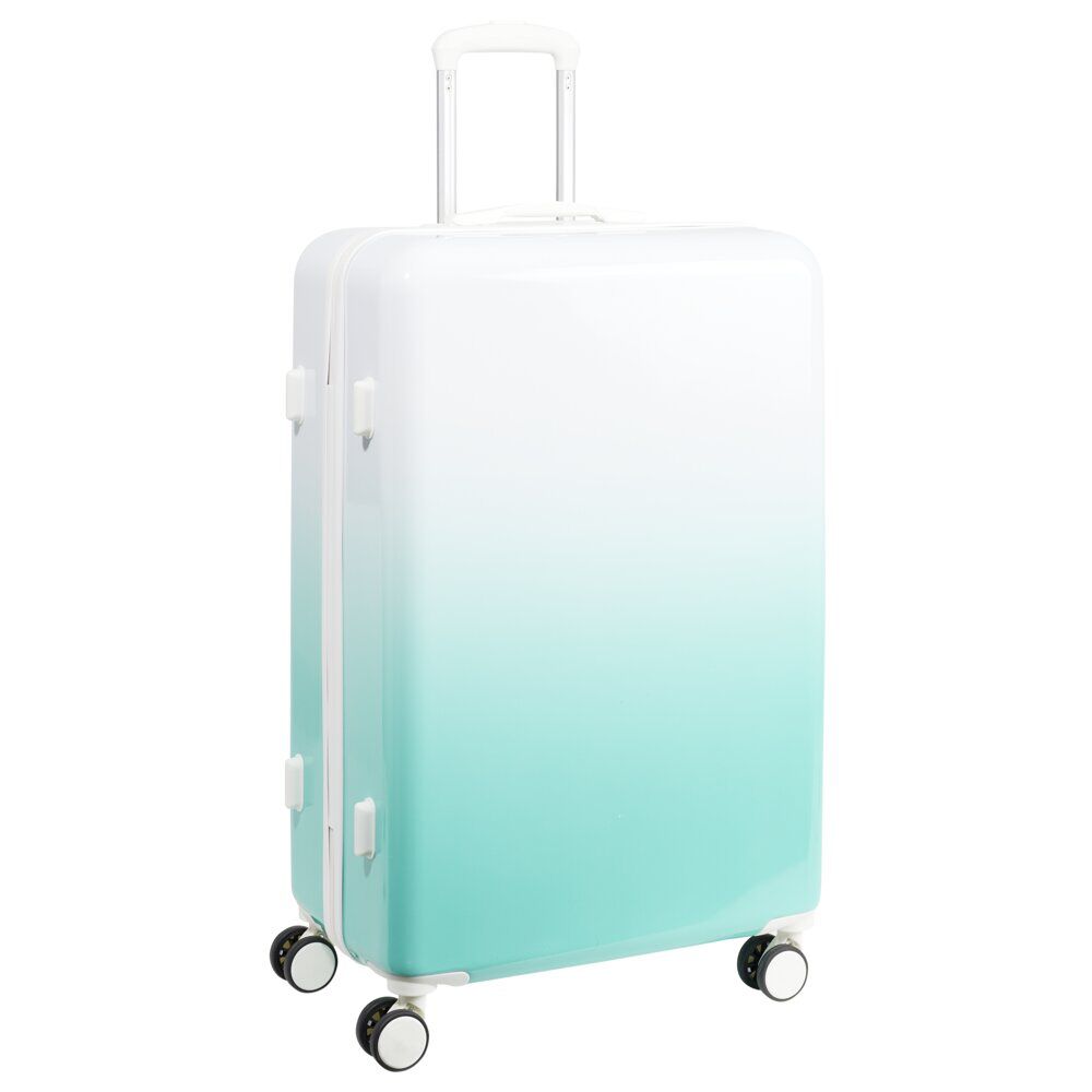 Valise cabine 94L trolley 4 roulettes dégradé bleu et blanc 49,5x29,5xH77,5cm