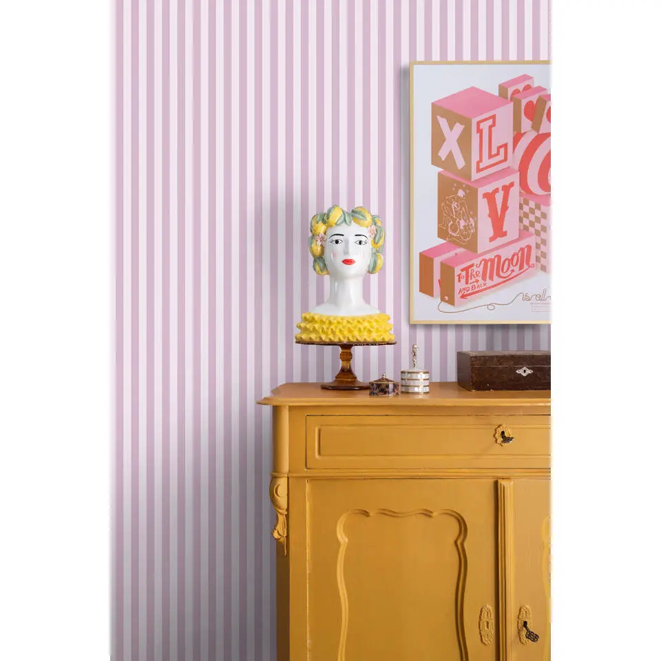 ESTAhome behang strepen paars - 53 cm x 10.05 m