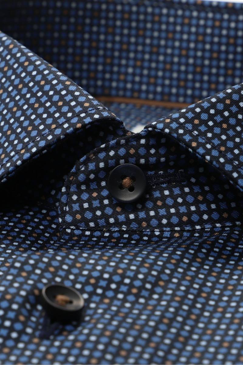 ETERNA Slim Fit Hemd dunkelblau, Bedruckt