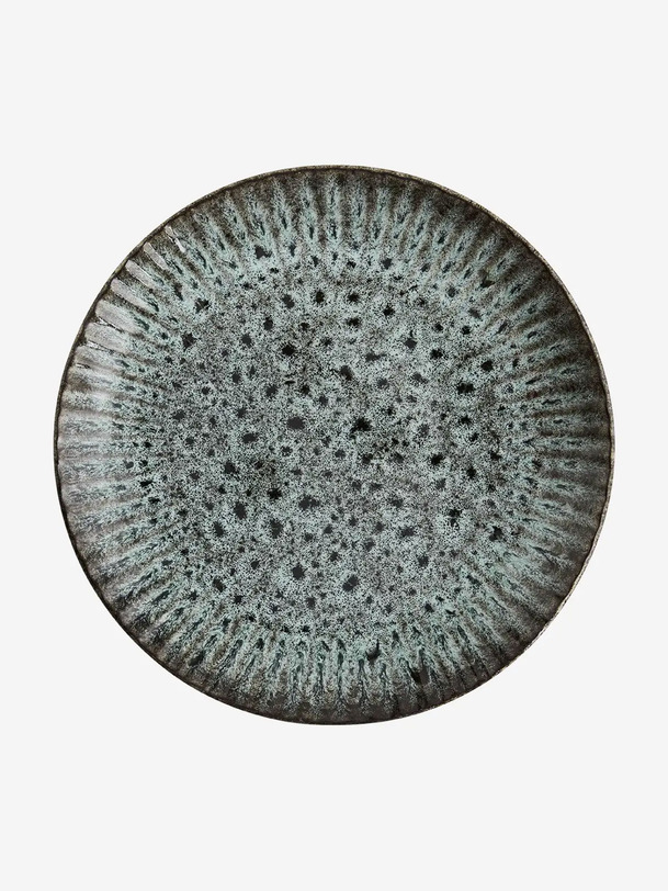 Assiette stoneware t.s - mme stoltz bleu