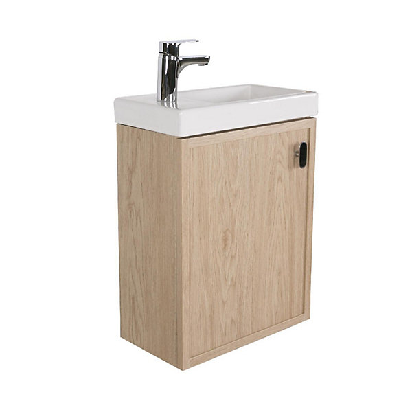 Meuble lave-mains décor chêne FRAME