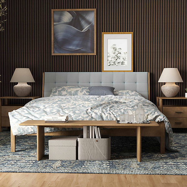 Lot de 2 Panneaux Muraux Décoratifs Acoustiques Bois MDF 240x60cm NoyerAntiBruit, Facile à Poser