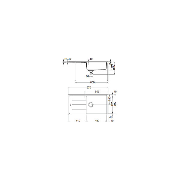 Evier Franke Basis Fragranit  BFG611-XL - Noir Mat