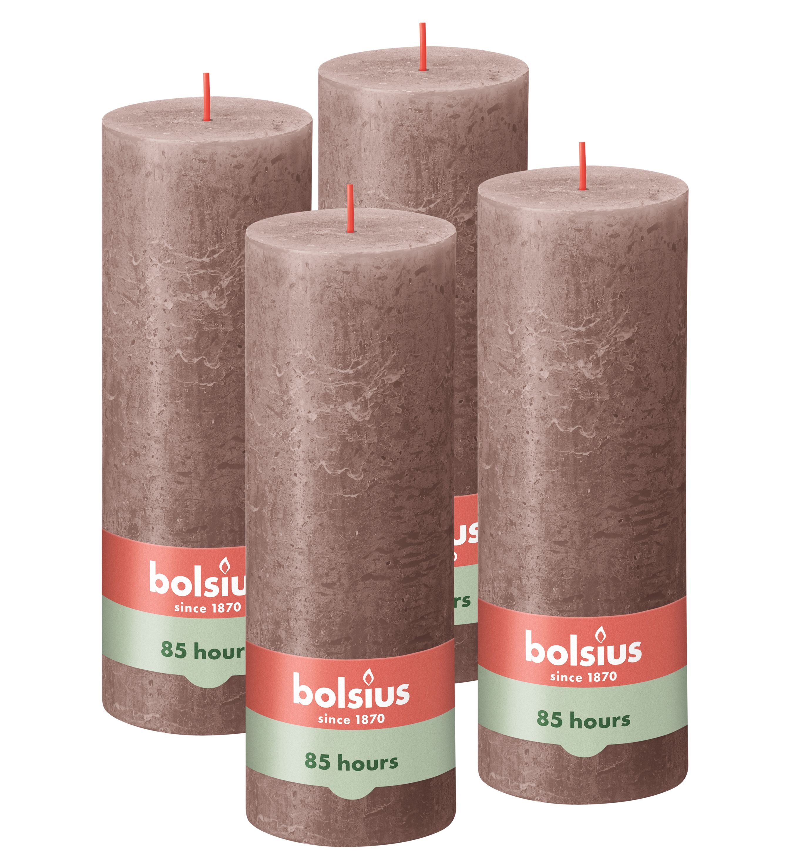 Bolsius rustieke kaarsen - taupe - 19cm