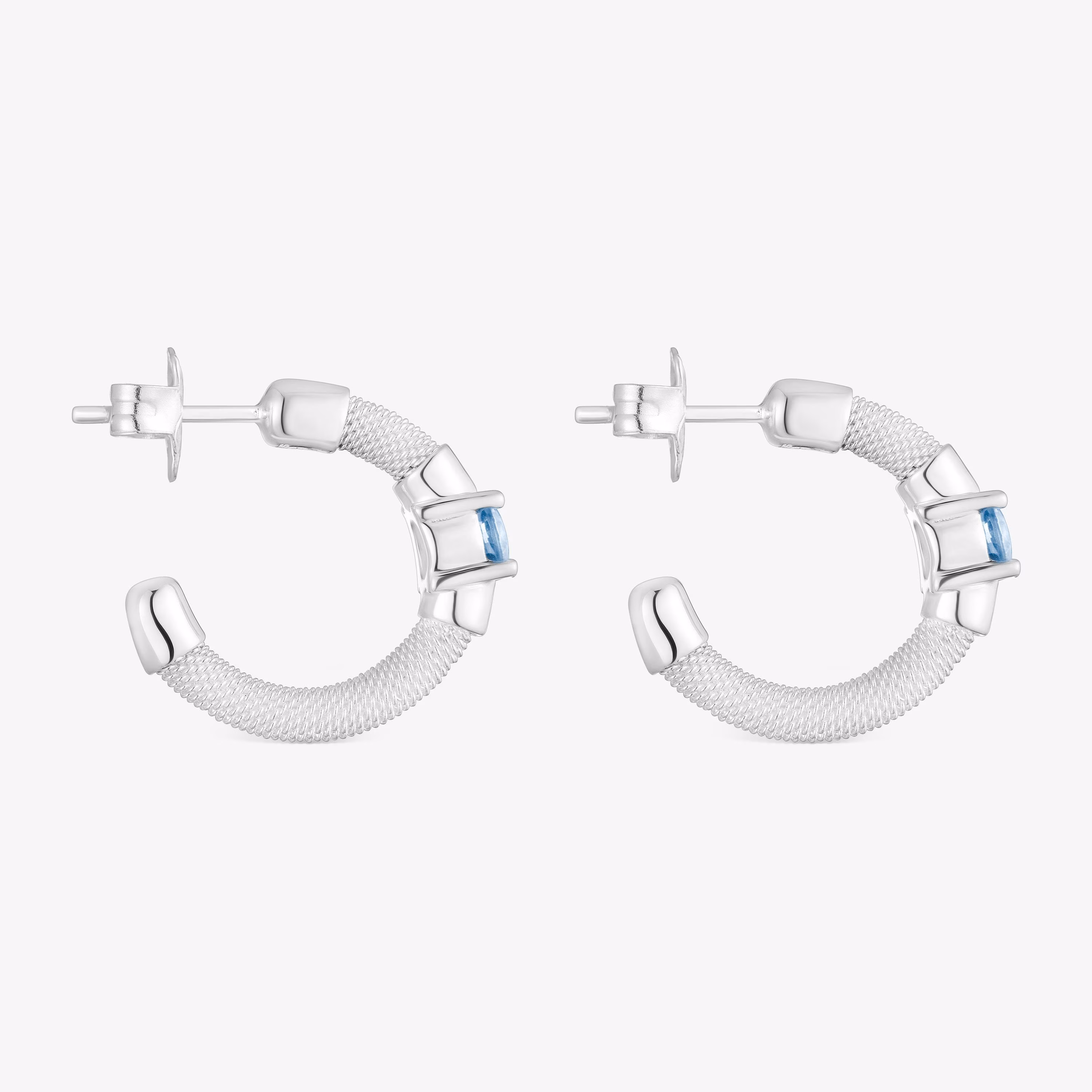 Pendientes aro de plata y espinela creada en laboratorio TOUS Mesh LGG