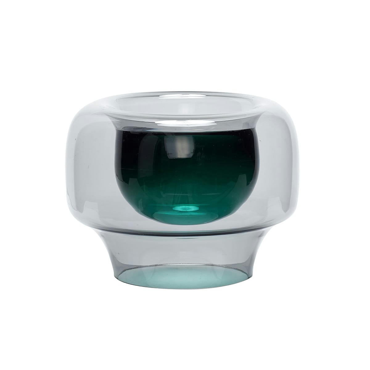 LUNAR - Vase en verre fumé vert