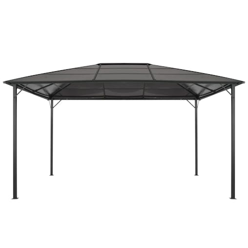 NNEVL Gazebo with Roof Aluminium 4x3x2.6 m Black