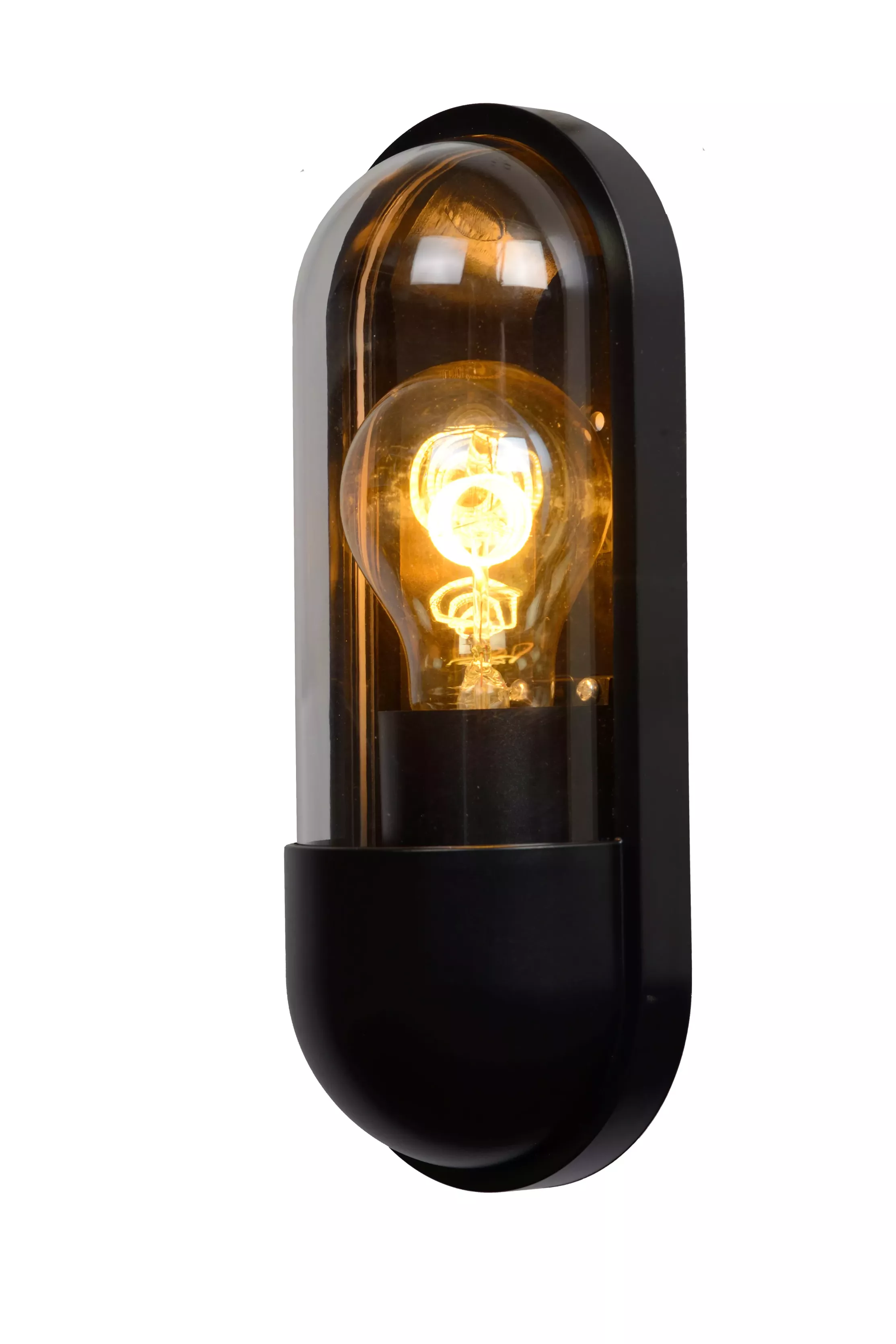 Kinkiet zewnętrznyczarno-przezroczysty CAPSULE 1xE27x40W IP65 Lucide