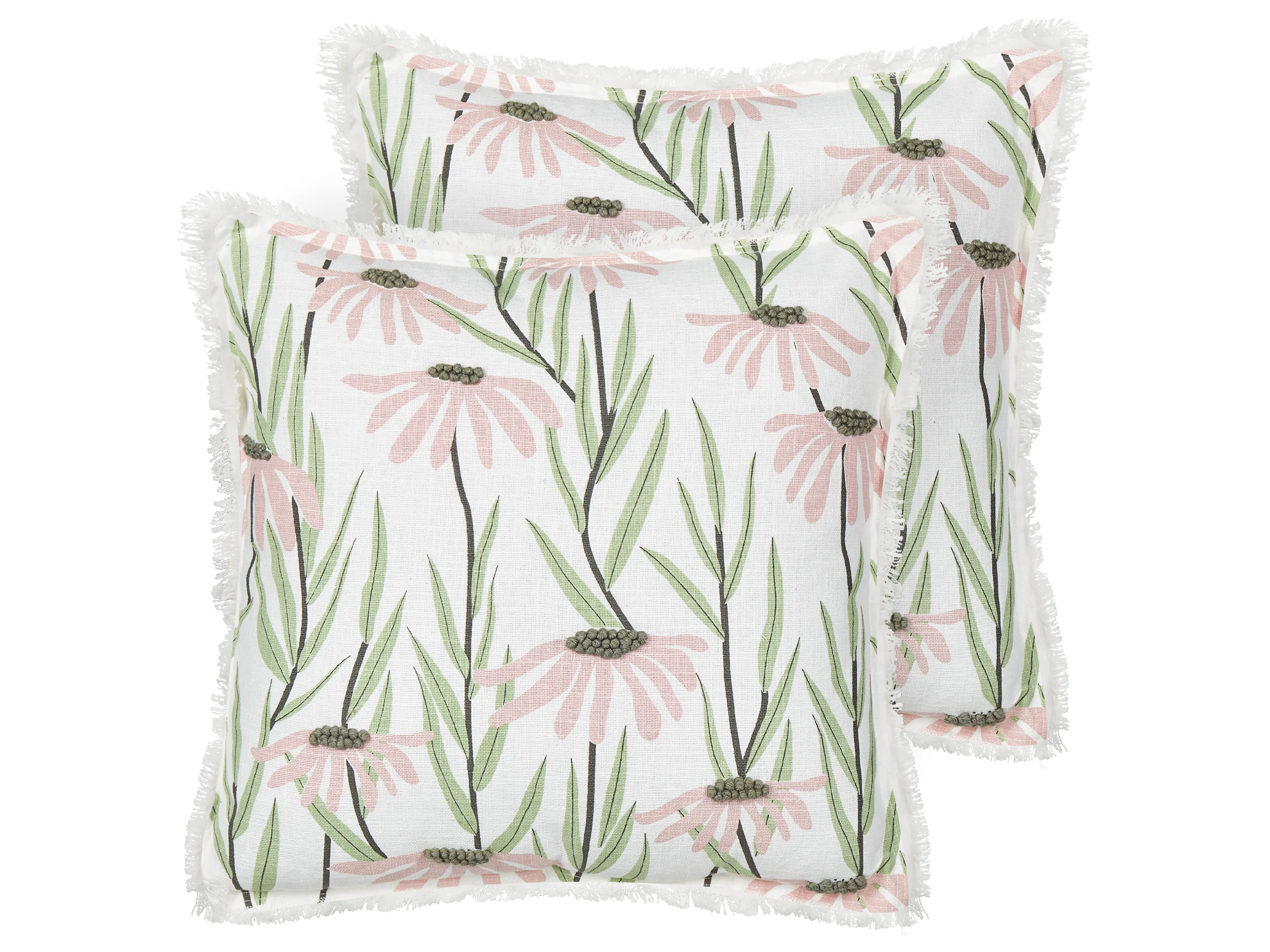 Throw Cushion GYNURA Cotton 45 x 45 cm Multicolour Floral Pattern