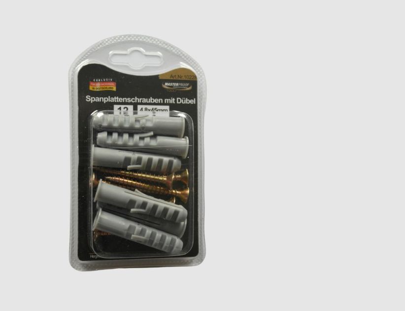 Spanplattenschrauben und Dübel 6 Stück