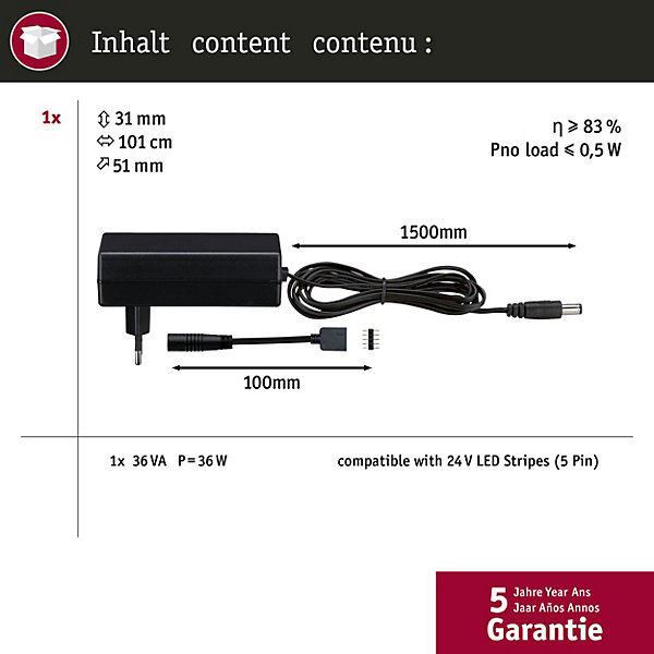 Alimentation Universal 230/24V 36VA Noir