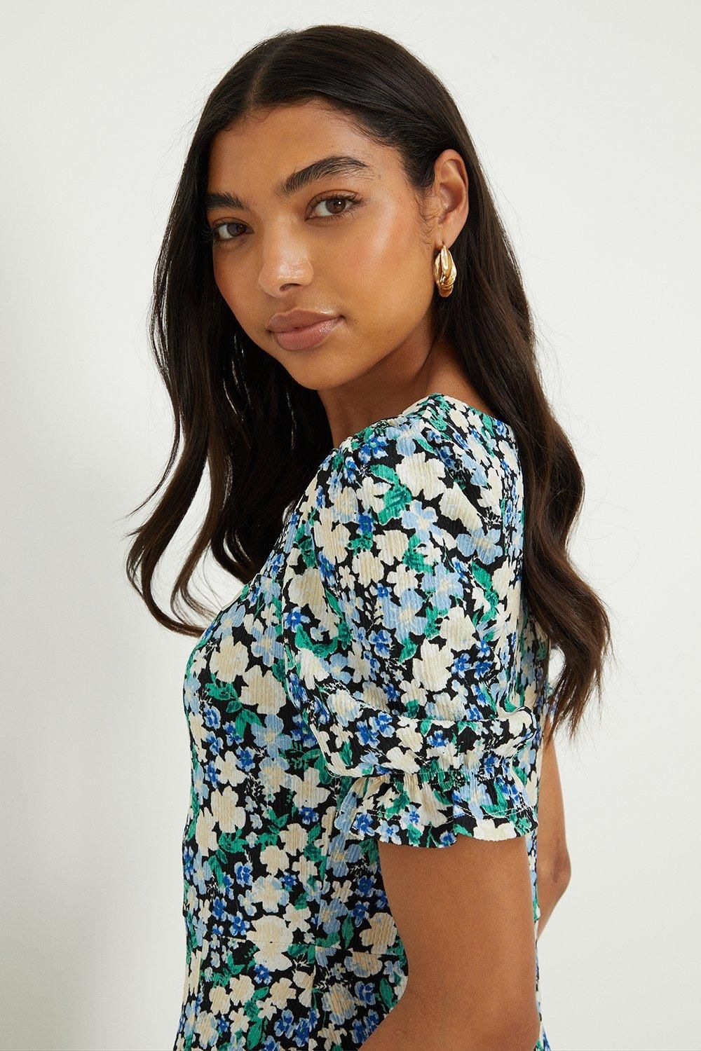 Dorothy Perkins Floral Sweetheart Neckline Midi Dress