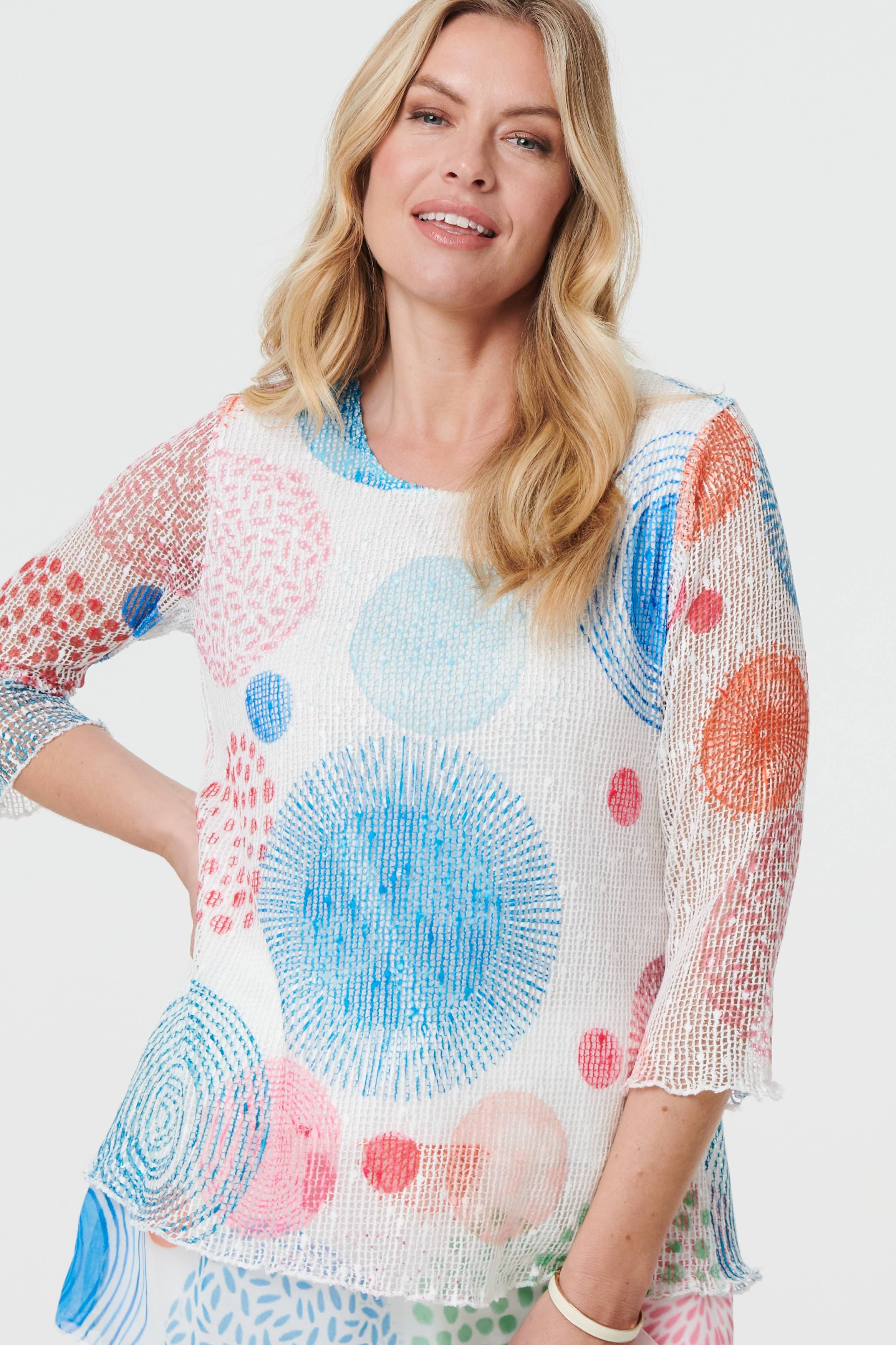 Izabel London Printed Semi Sheer Layered Relaxed Tunic