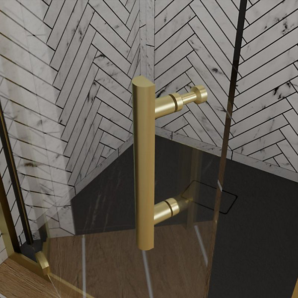 Paroi de douche d'angle porte pivotante   retour fixe GOLDY 90 cm x 90 cm
