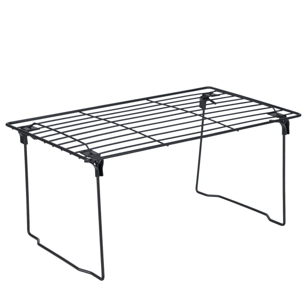 étagère de cuisine pliable métal noir 40x18xH23cm