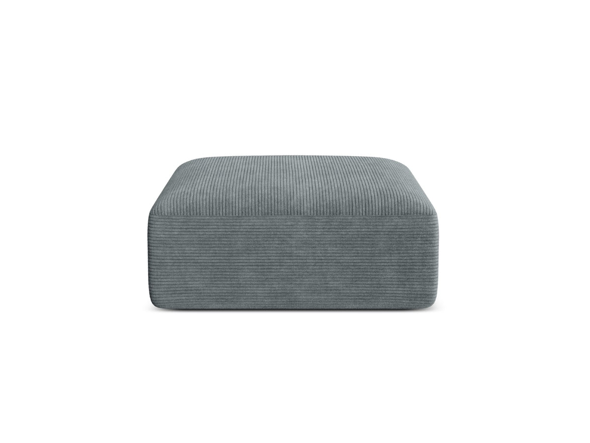 Cosmopolitan Design Poef Campi ribfluwelen donkergrijs - 90x90x40cm
