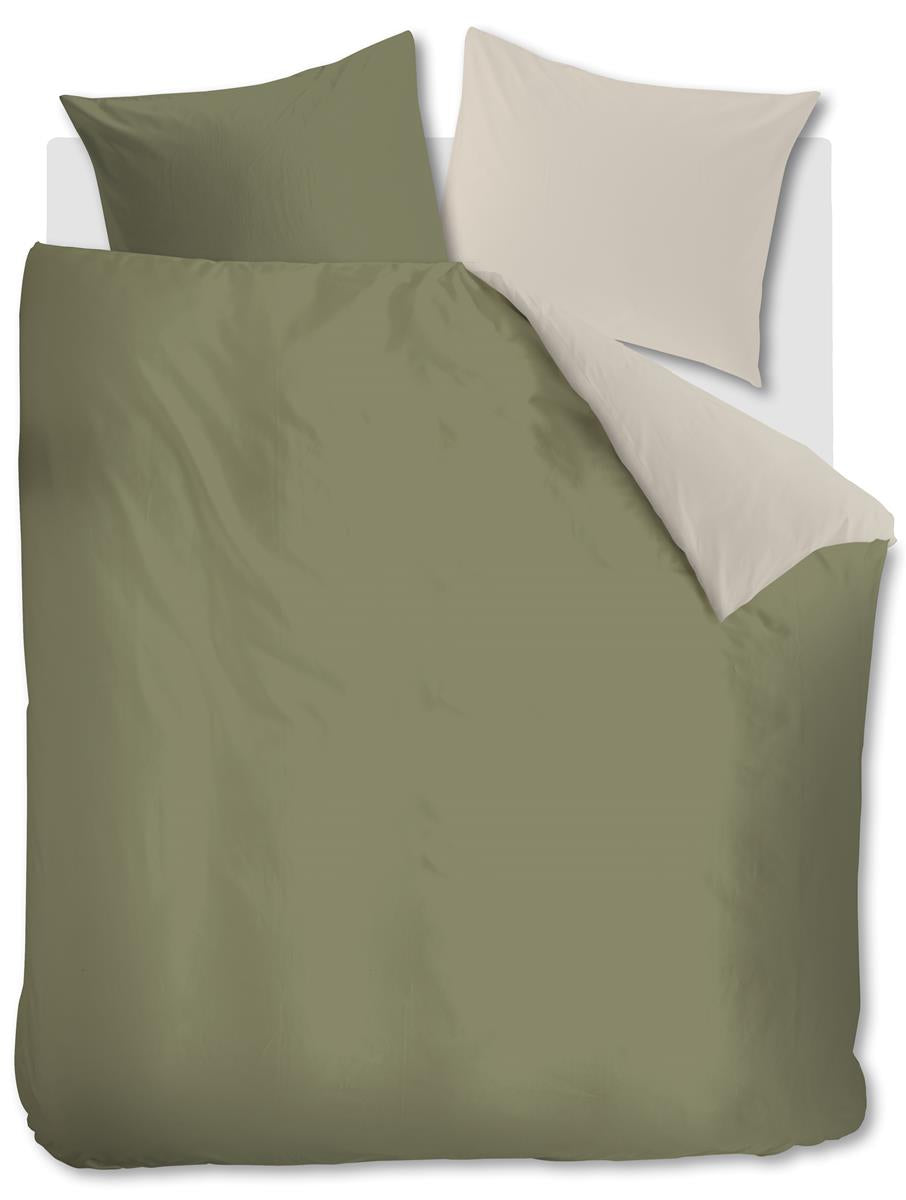 vtwonen dekbedovertrek Duo - 240x200/220 cm - olijfgroen