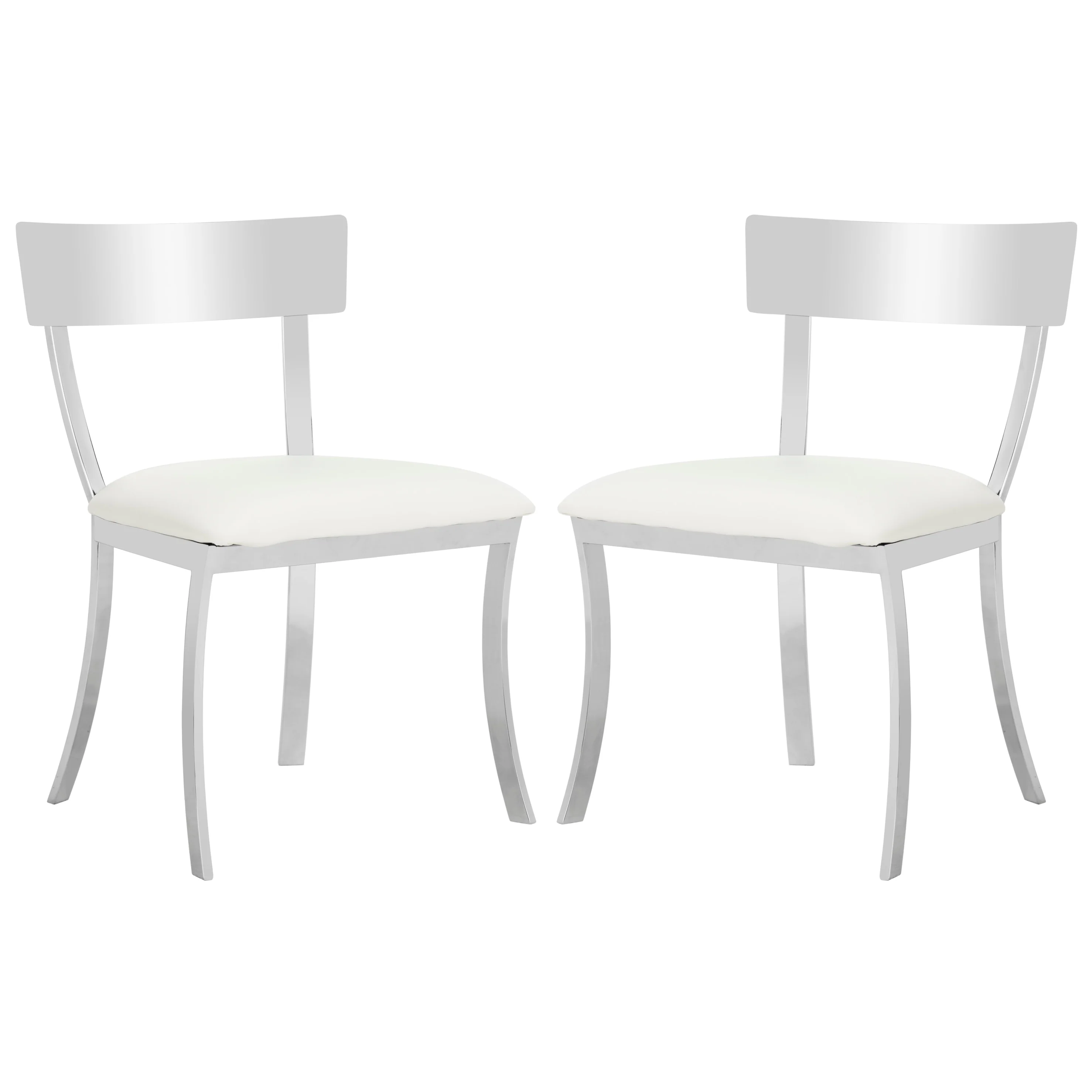 SAFAVIEH Billye Glam Black/ Silver Chrome Dining Chair (Set of 2) - 18.5 x 21.9 x 33.3 - 19Wx22Dx33H
