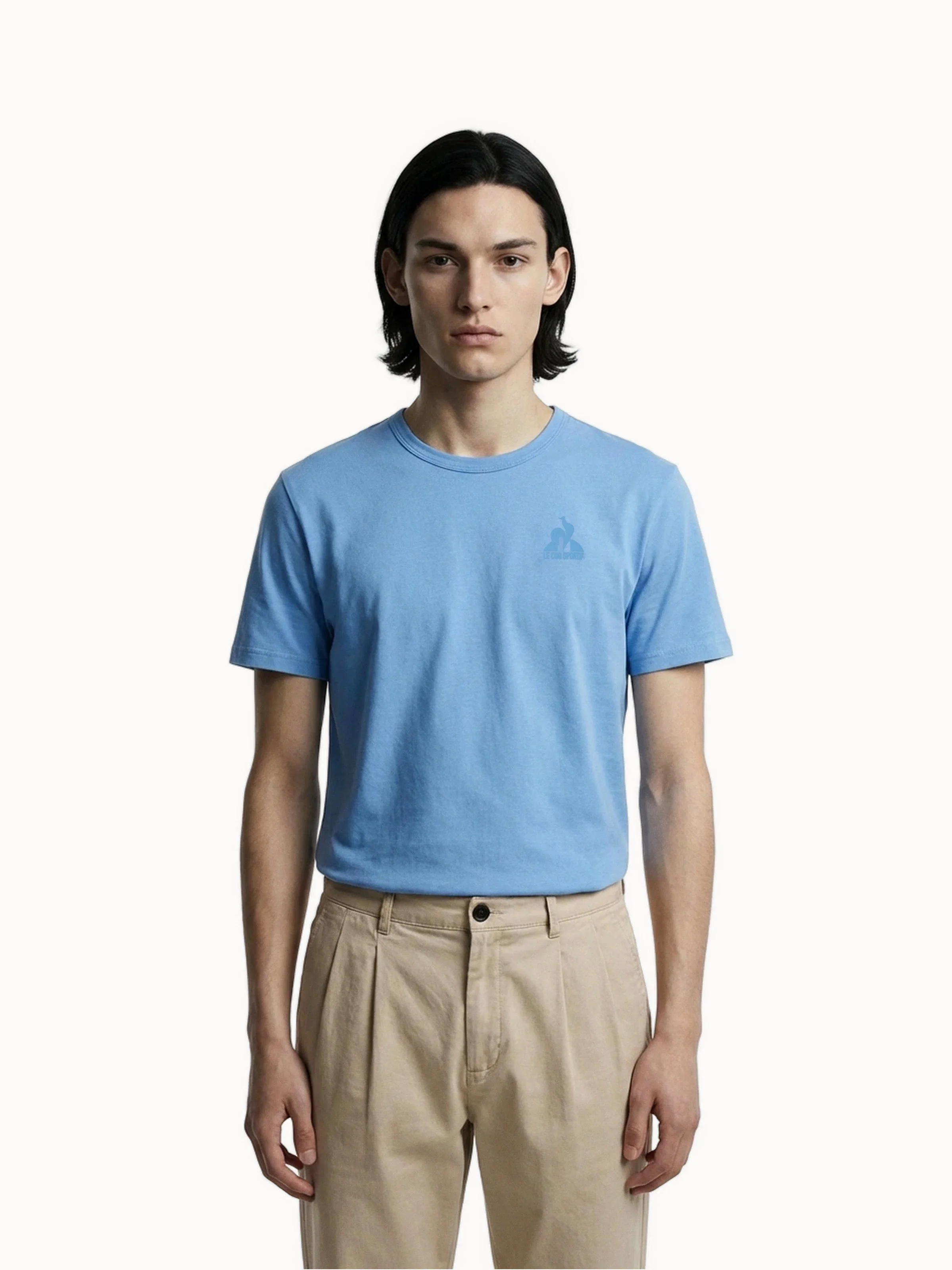T-shirt Essentiel en jersey de coton avec logo ton sur ton