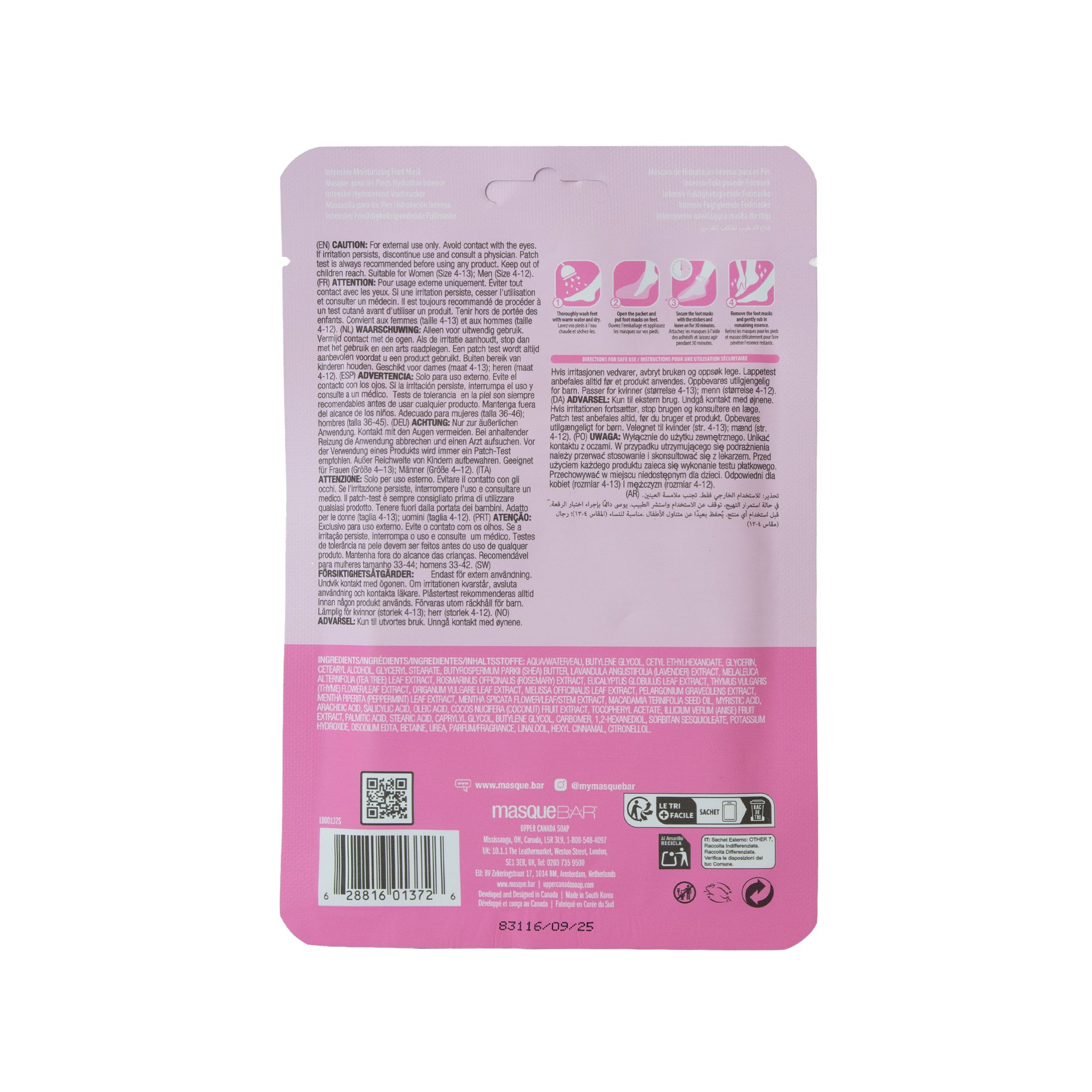 Masque BAR Intensive Moisturising Foot Mask