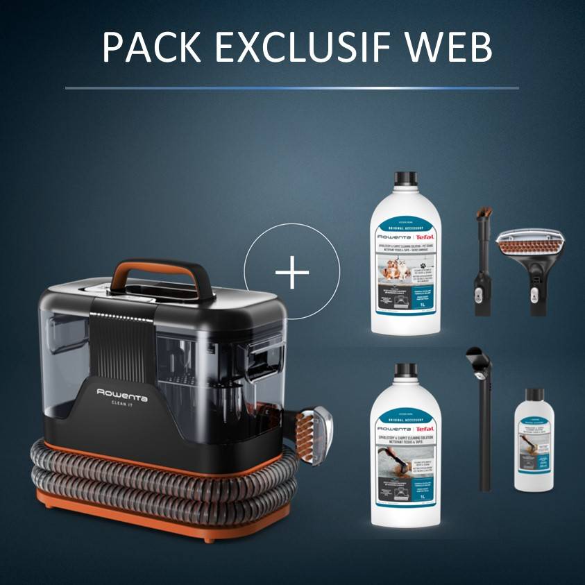 Pack Exclusif Web - Shampouiseuse Clean it   1l de Détergent universel   1l de Détergent animal