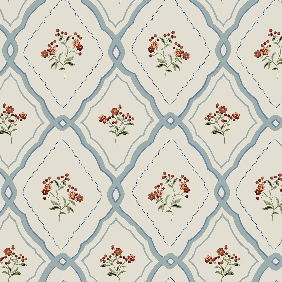 Laura Ashley Vliesbehang Pinford Trellis Pale Seaspray 10mx52cm