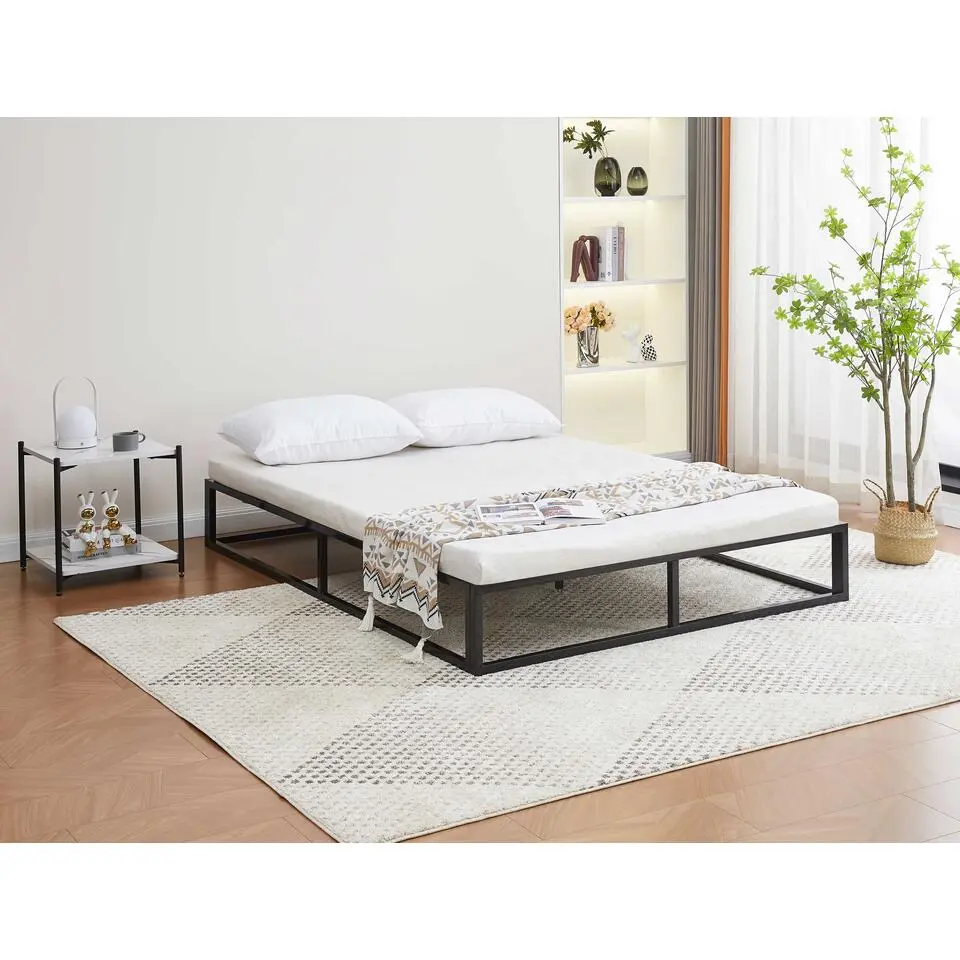 Metalen bedframe Marek - 140x200cm - mat zwart