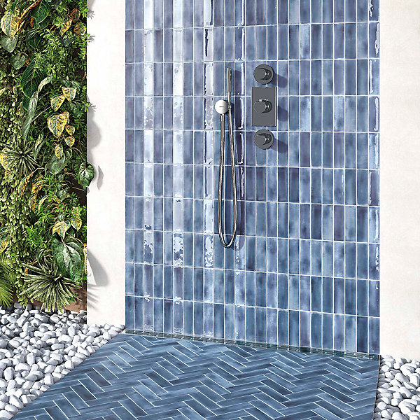 Carrelage Mural Mini Metro 5x15cm Premium. Night Blue Matt