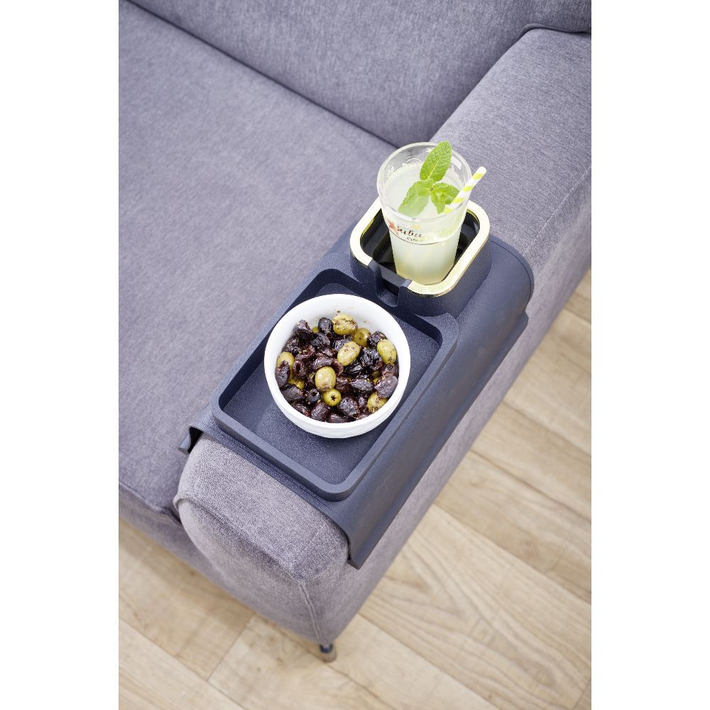 Plateau accoudoir canapé support verre et télécommande 42,5x32xH7cm