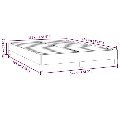 NNEVL Bed Frame Dark Grey 137x187 cm Double Velvet