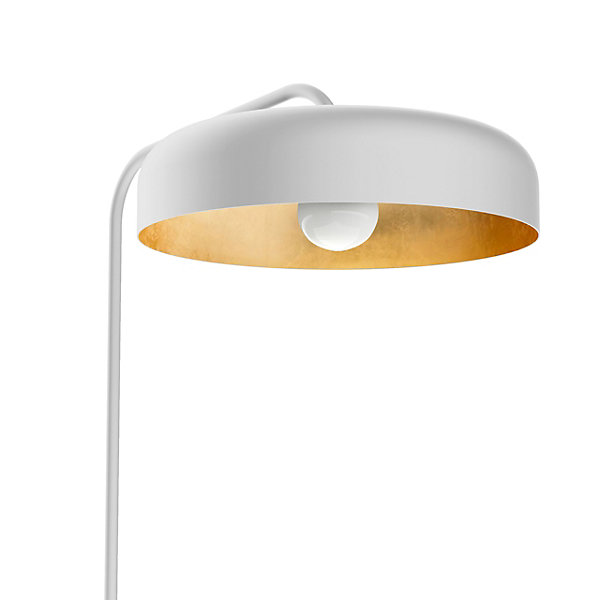 LUMICOM - TUZZI Lampadaire, 1xE27, max 42W, métal, blanc mat/feuille d'or, D.40cm H.165cm