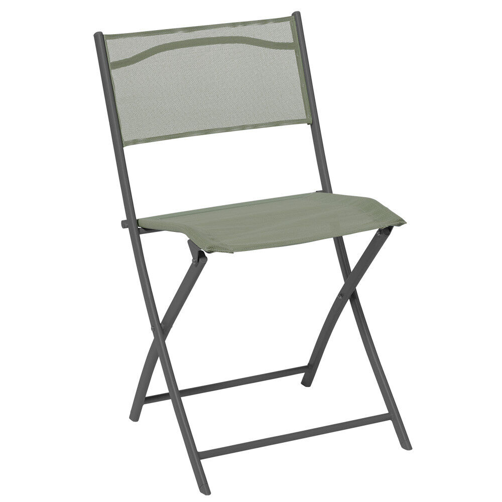 Chaise de jardin pliante London métal textilène vert 45x50xH81cm