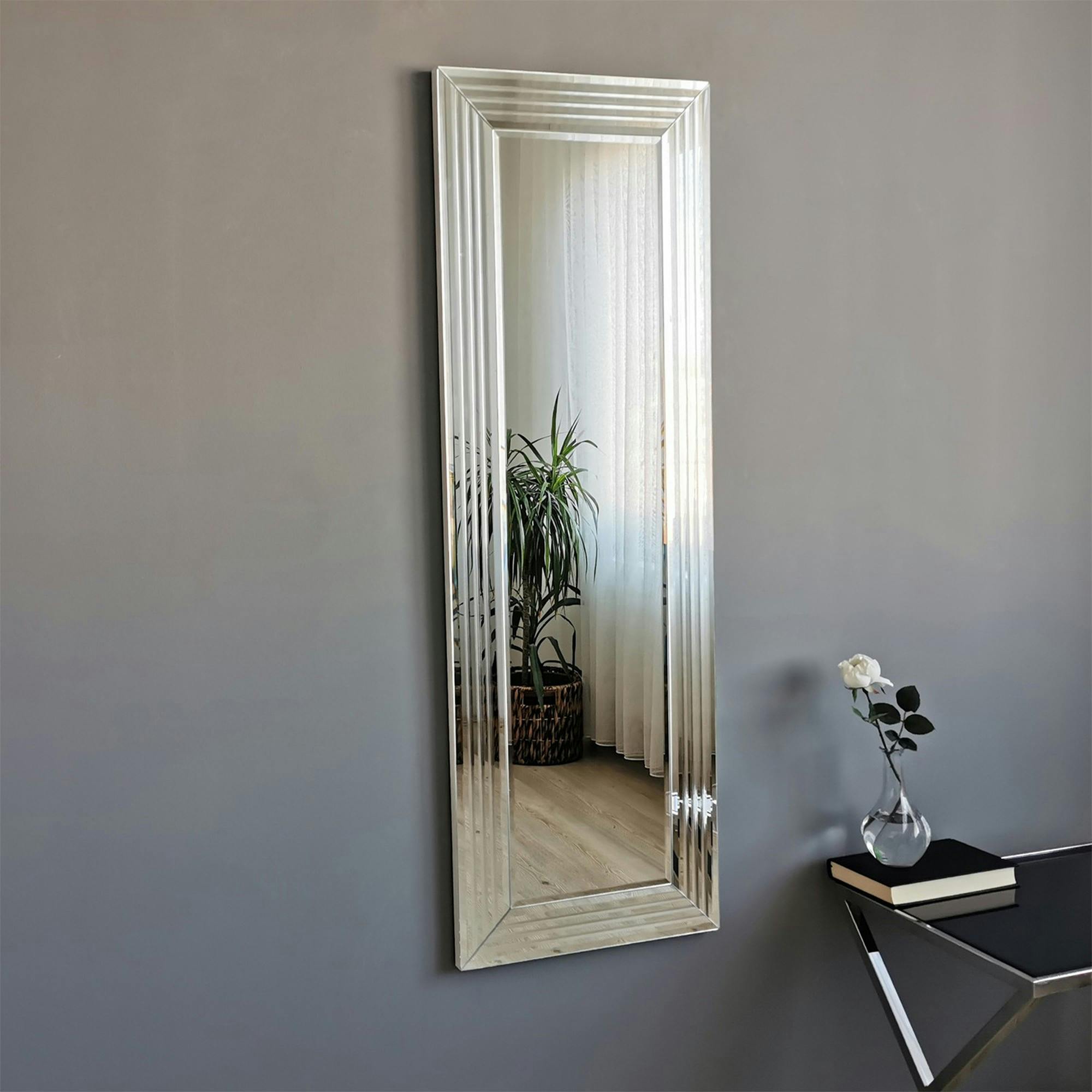 Miroir rectangulaire moderne chic - cadre rainuré 120 cm CODY