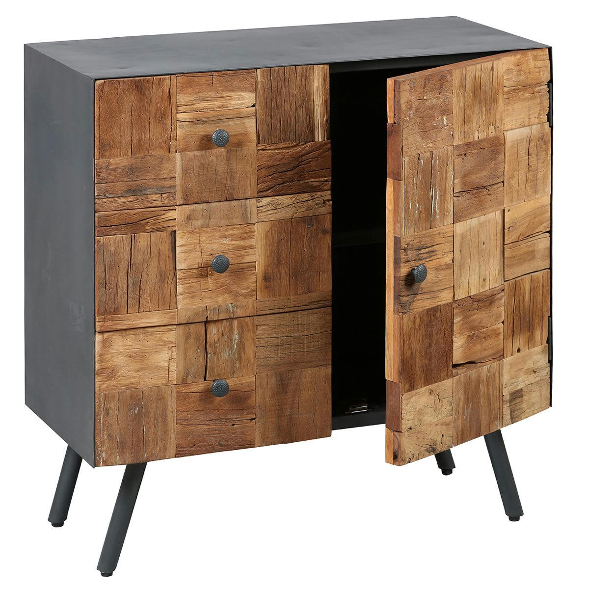 FULBERT - Meuble  d'entrée 1 porte 3 tiroirs