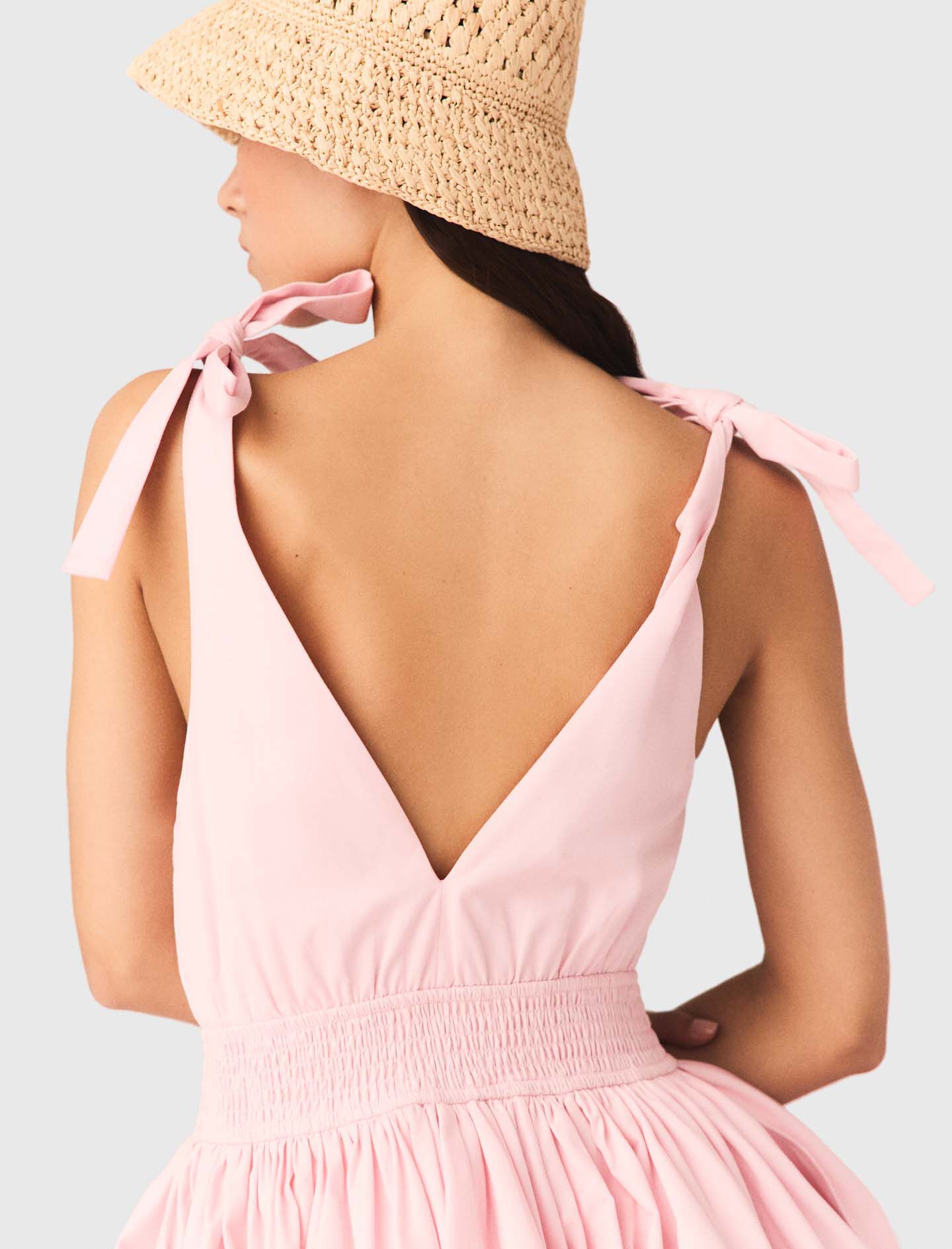 Robe courte évasée en coton