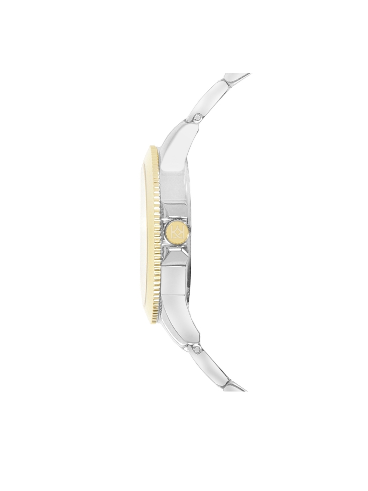 Gold and silver bracelet watch