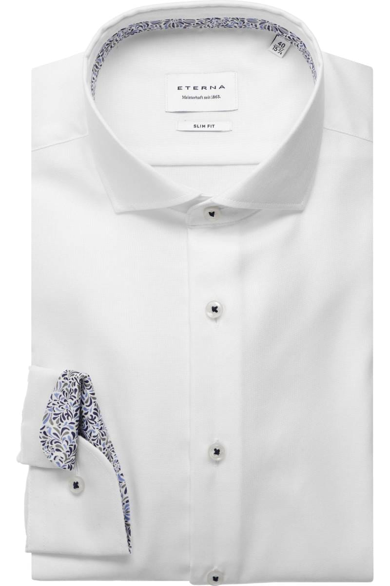 ETERNA Slim Fit Hemd weiss, Einfarbig