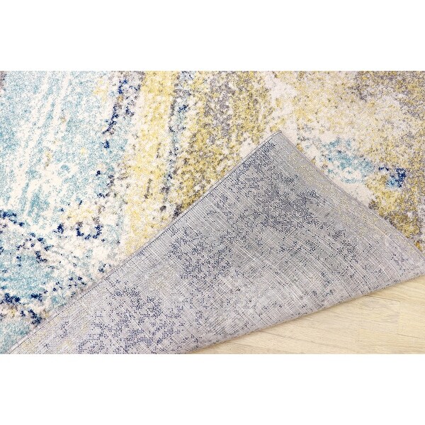 Canvello Modern Design Power Loom Area Rug- 6' X 6' - Multi - 6' 0" X 6' 0"