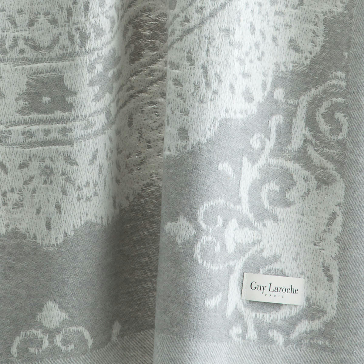 ROSIERS - Plaid en coton gris 130x170