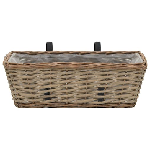 NNEVL Balcony Planter 2 pcs Wicker with PE Lining 40 cm