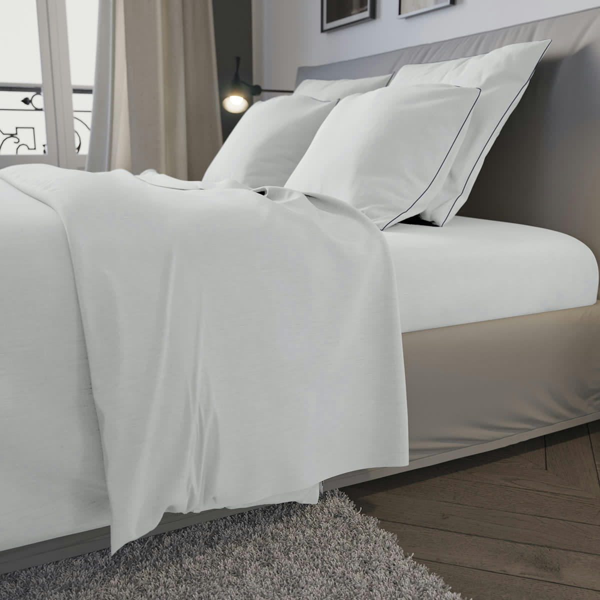 CONFORT - Housse de couette   Jersey Coloris Blanc 140x200 cm - DODO