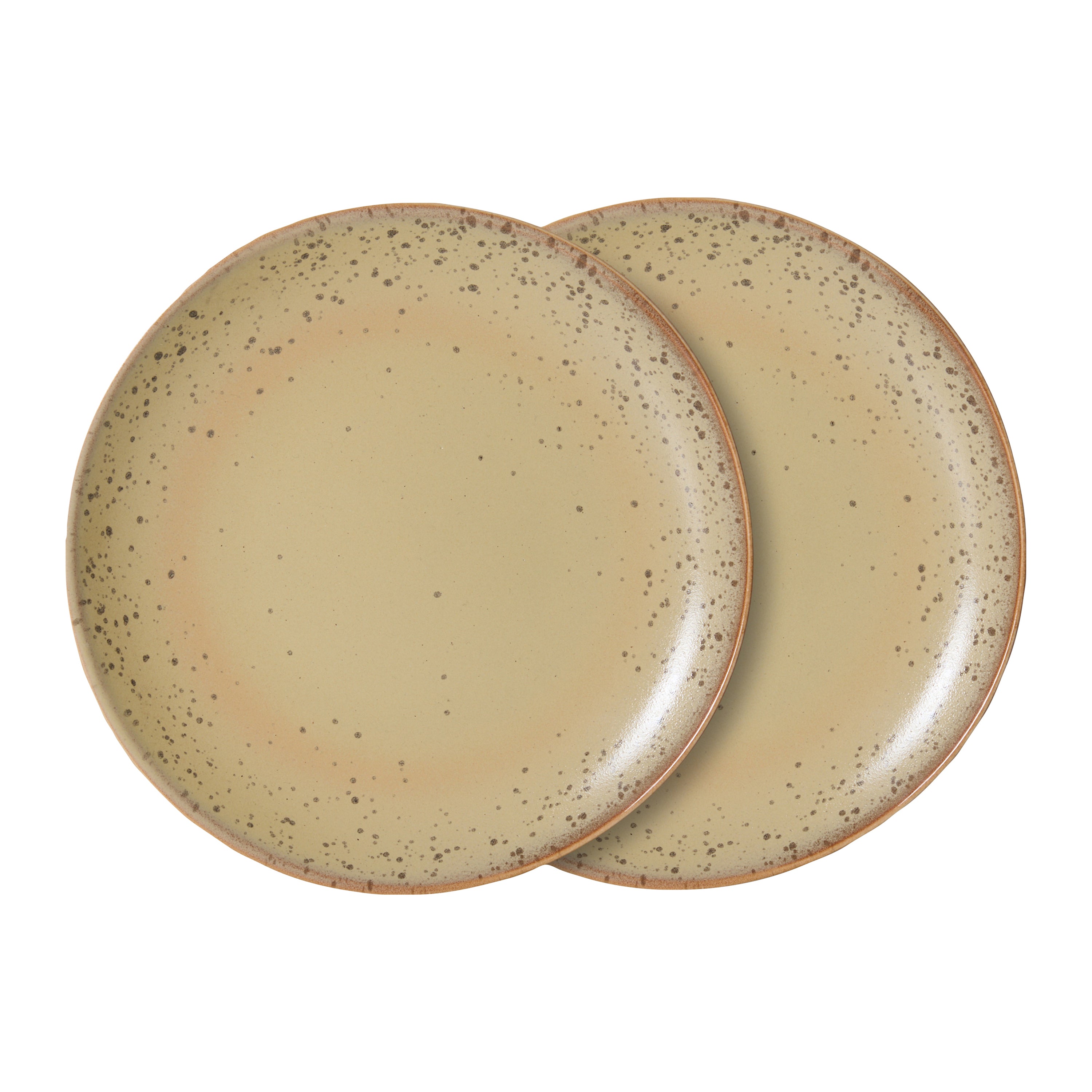 HKliving 70's Ceramics Bord Ø 22 cm - Set van 2 - Grit