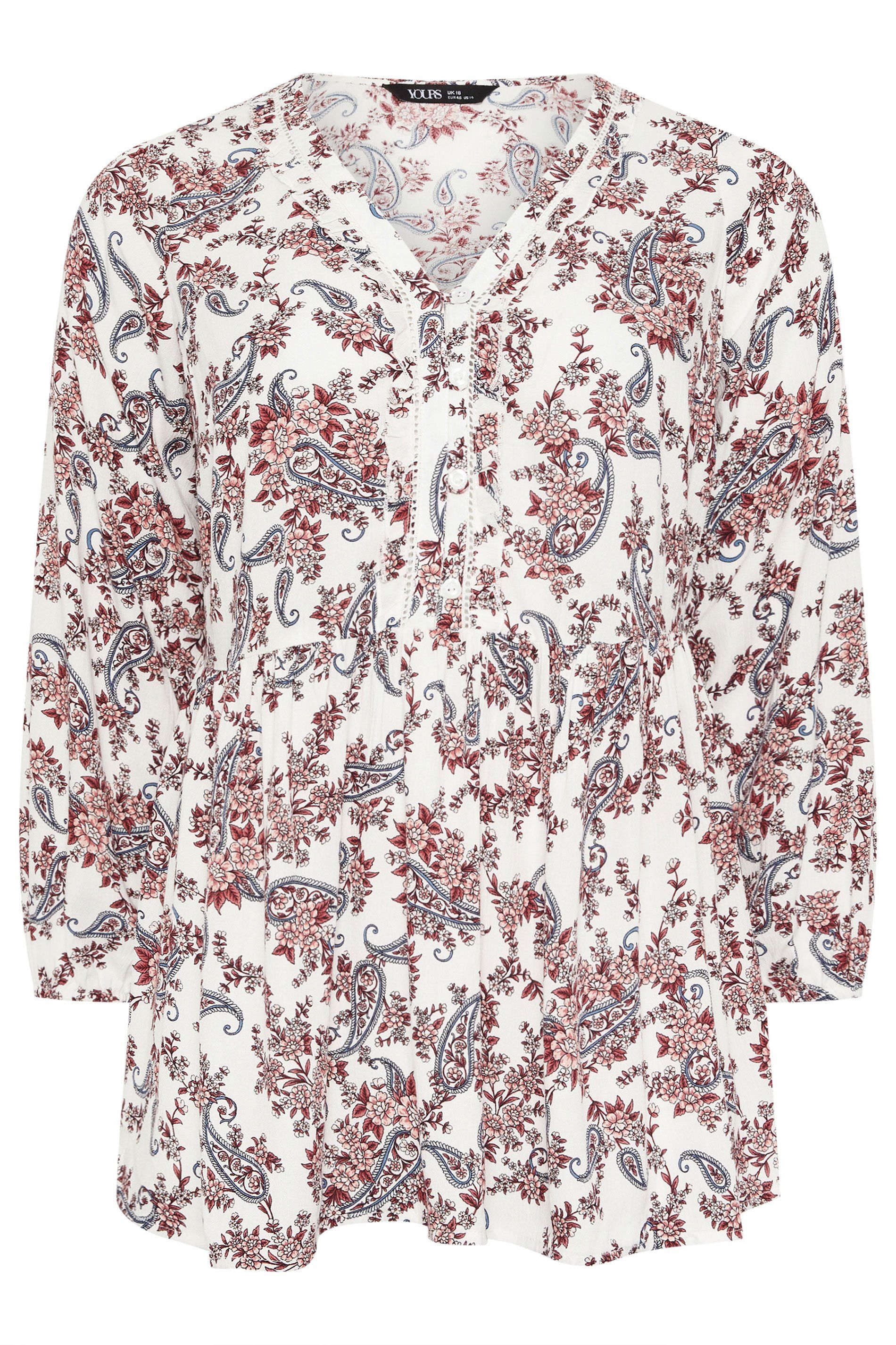 Yours Paisley Print Ruffle Blouse